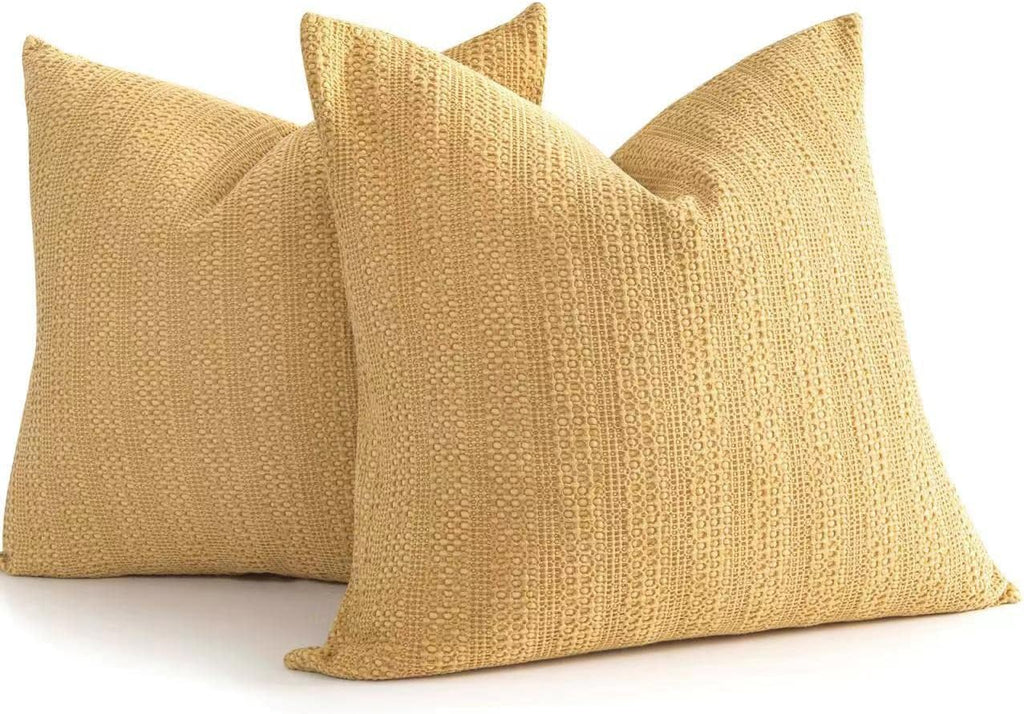 Cocoploceus 26x26 Pillow Covers Boho Euro Shams Set of 2 Decorative Throw Pillow Covers Cotton Large Square Pillowcase for Couch Bed, Yello…