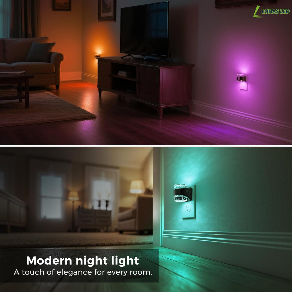 Llohasled L LOHAS LED Night Light, RGB Bubble Night Lights Plug into Wall, 10-Color Change Night Light, Dimmable Nightlights with Dusk to Da…
