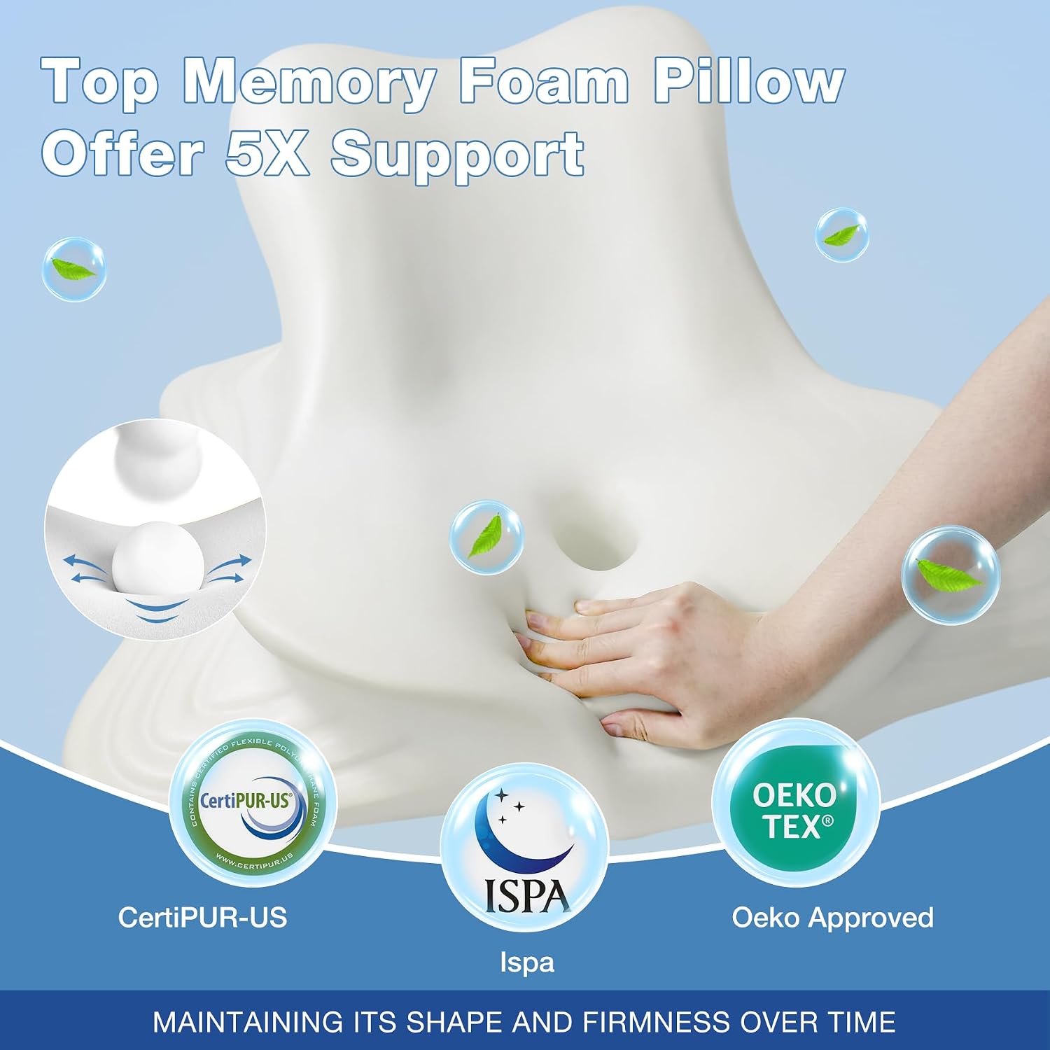Ciavca Reading Pillow for Bed Adult Rest, Ergonomic Memory Foam Bed Reading Pillow Back Support, Headboard Wedge Pillows for Sitting Up, Ch…