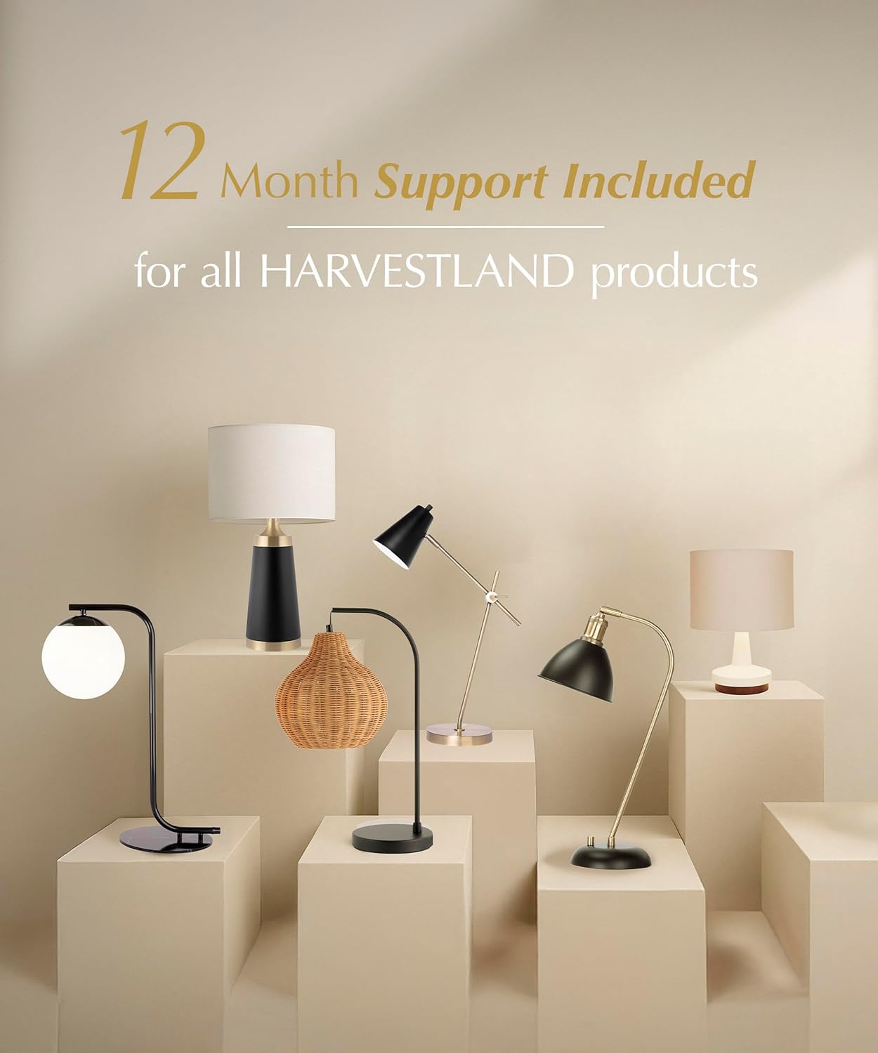 Harvestland Midnight Sphere 20” Bedside Lamp – Globe Table Lamp & Modern Table Lamps for Living Room, Nightstand Lamp, Side Table Lamp for…