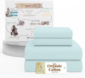 SupremeElegence Supreme Elegance 100% Organic Cotton Full Size Sheets Set (4Pcs) - Percale, Crisp, Breathable & Cooling Sheets for Hot Slee…
