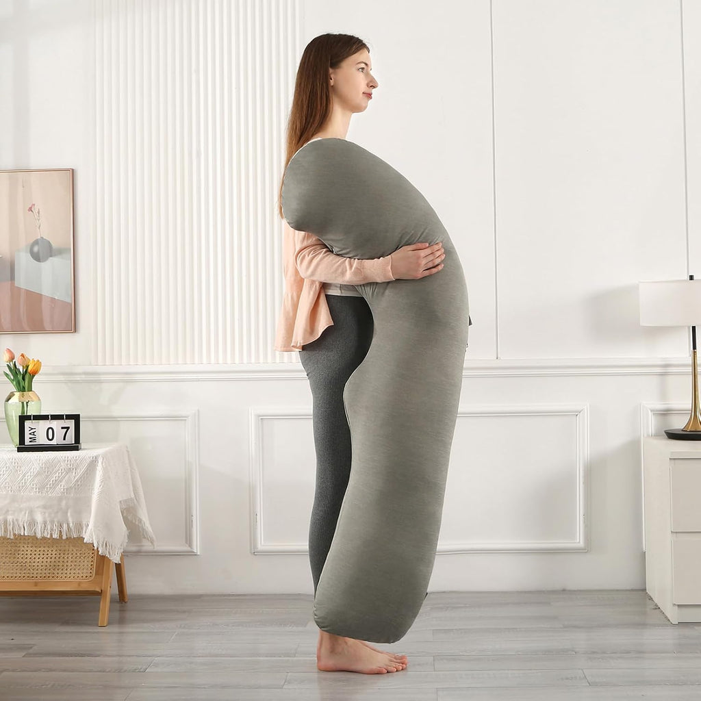 BATTOP Pregnancy Pillows with Cooling Cover, Cooling Maternity Pillow for Sleeping, Support for Belly, HIPS, Legs, Pregnancy Must Haves, Side…