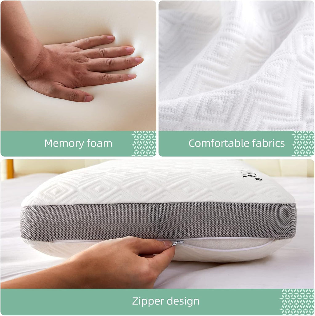 Cervical Memory Foam Pillow, Neck Cervical Pillow, Neck Support Pillow for Sleeping, Breathable Cooling Pillow 27.4 x 15 x 4.7inches