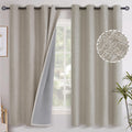YoungsTex Camel Linen Blackout Curtains 63 Inch Length for Bedroom, Thermal Insulated Window Drapes with Grommet Room Darkening Privacy for…