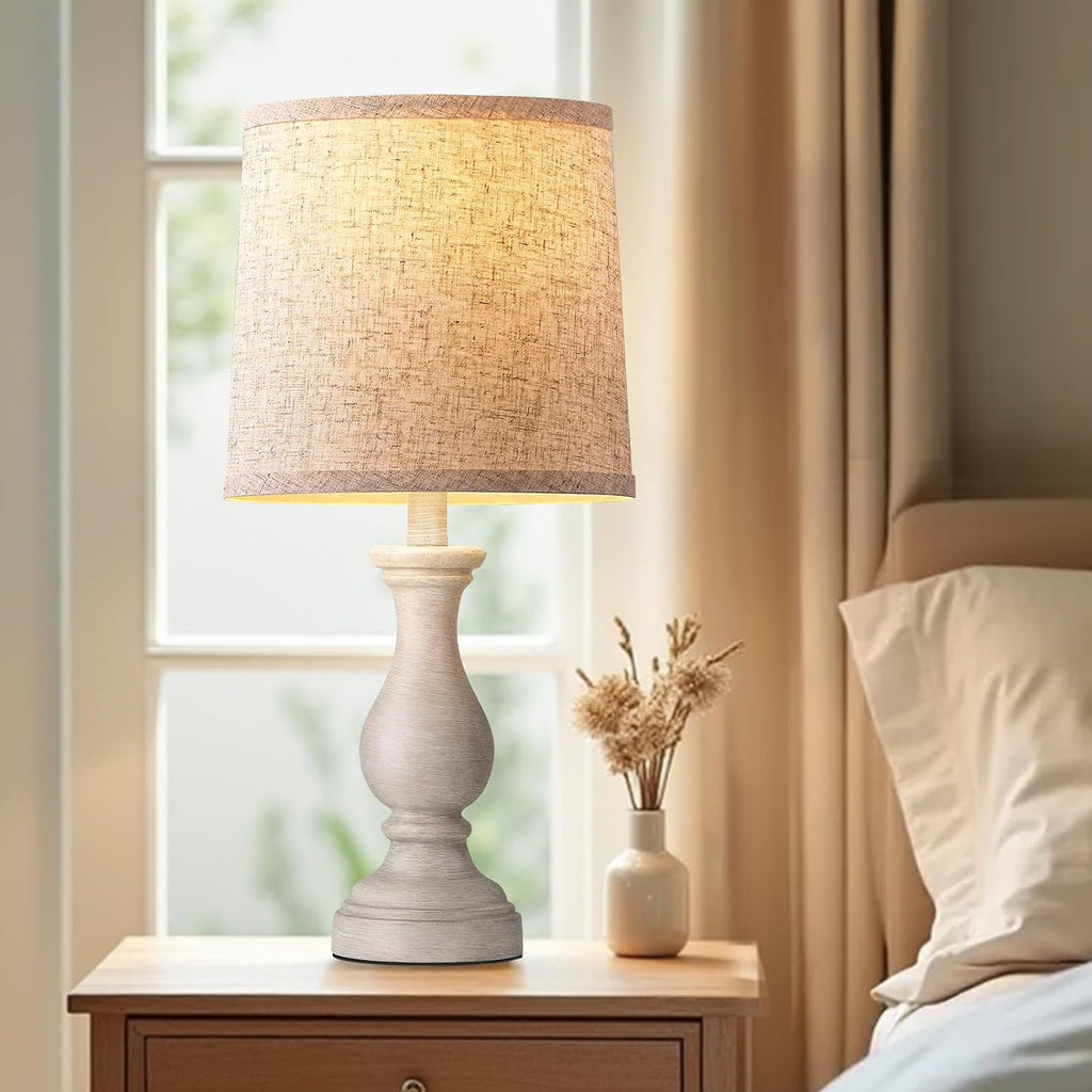 Seealle Farmhouse Table Lamps Set of 2 - Rustic Bedroom Lamps for Living Room, 22" Boho Bedside Lamp for Night Stands End Table Office…