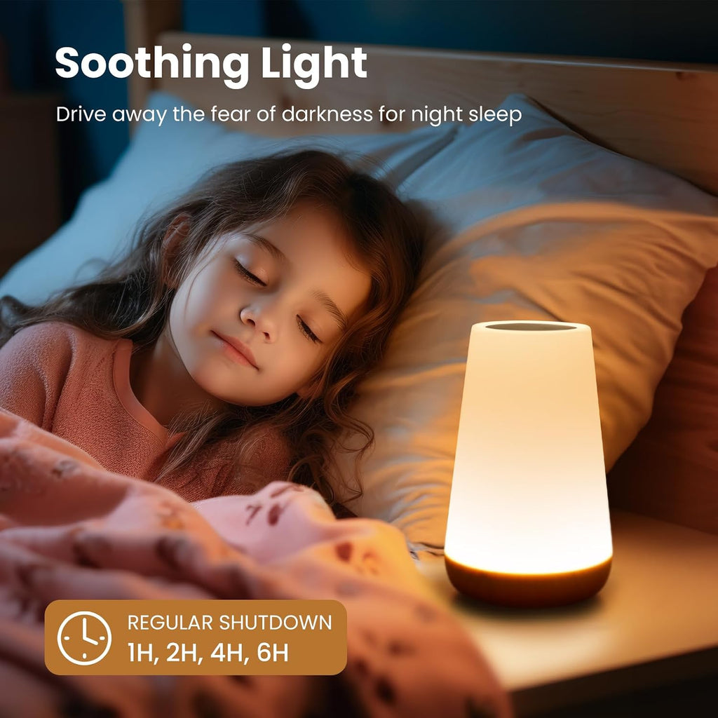 THAUSDAS Night Light, Dimmable Touch Lamp for Bedroom, Portable Table Bedside Lamp, 5 Brightness 13 RGB Colors, Night Lights for Baby…