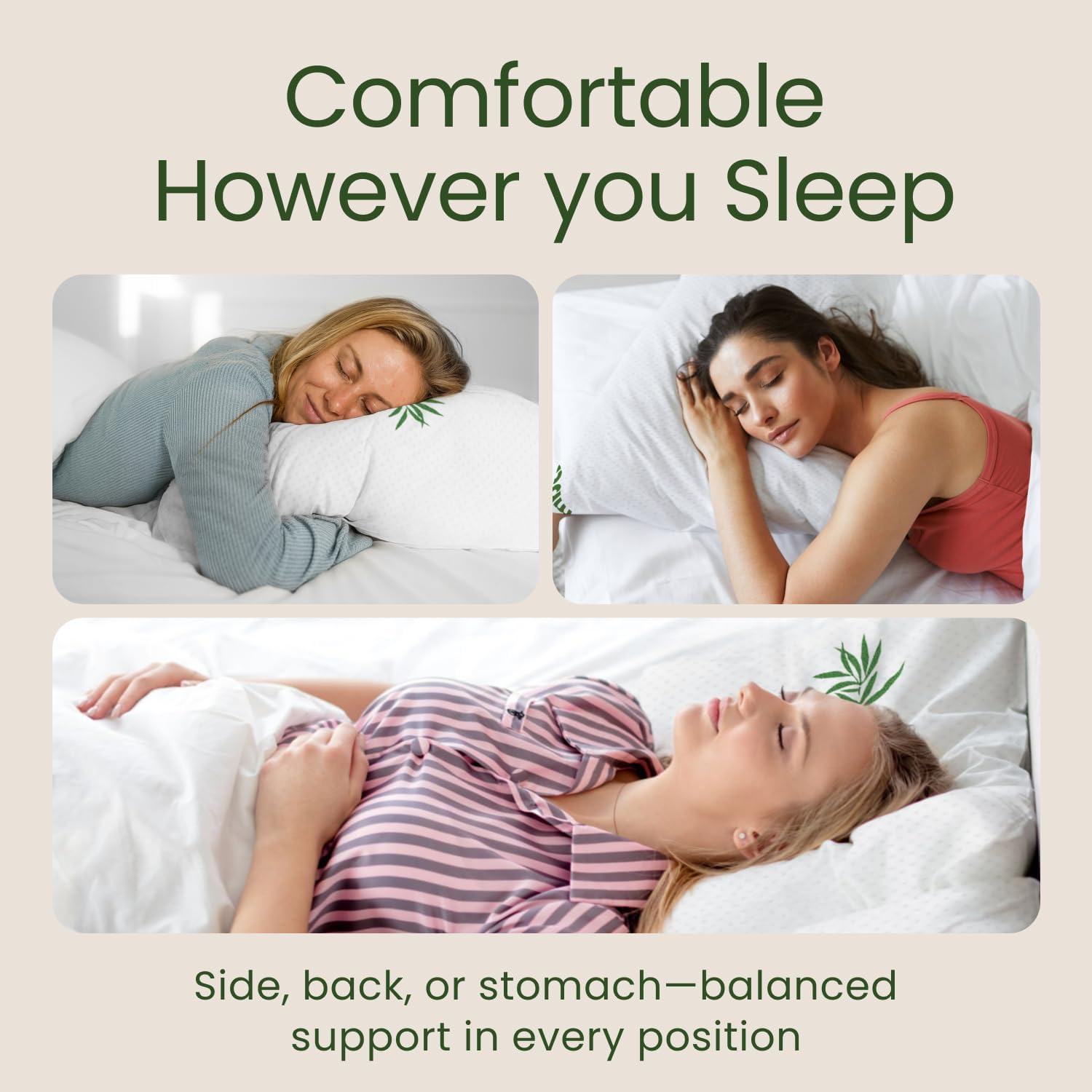 Memory Foam Pillows Queen Size Set of 2 - Cooling Bed Pillows for Sleeping - Back, Stomach, Side Sleeper Soft, Comfy Cool Shredded - 2…