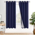 Xwzo 100% Blackout Curtains 63 Inches Long with Tiebacks- Heat and Full Light Blocking, Thermal Insulated Window Panels with Grommets for B…