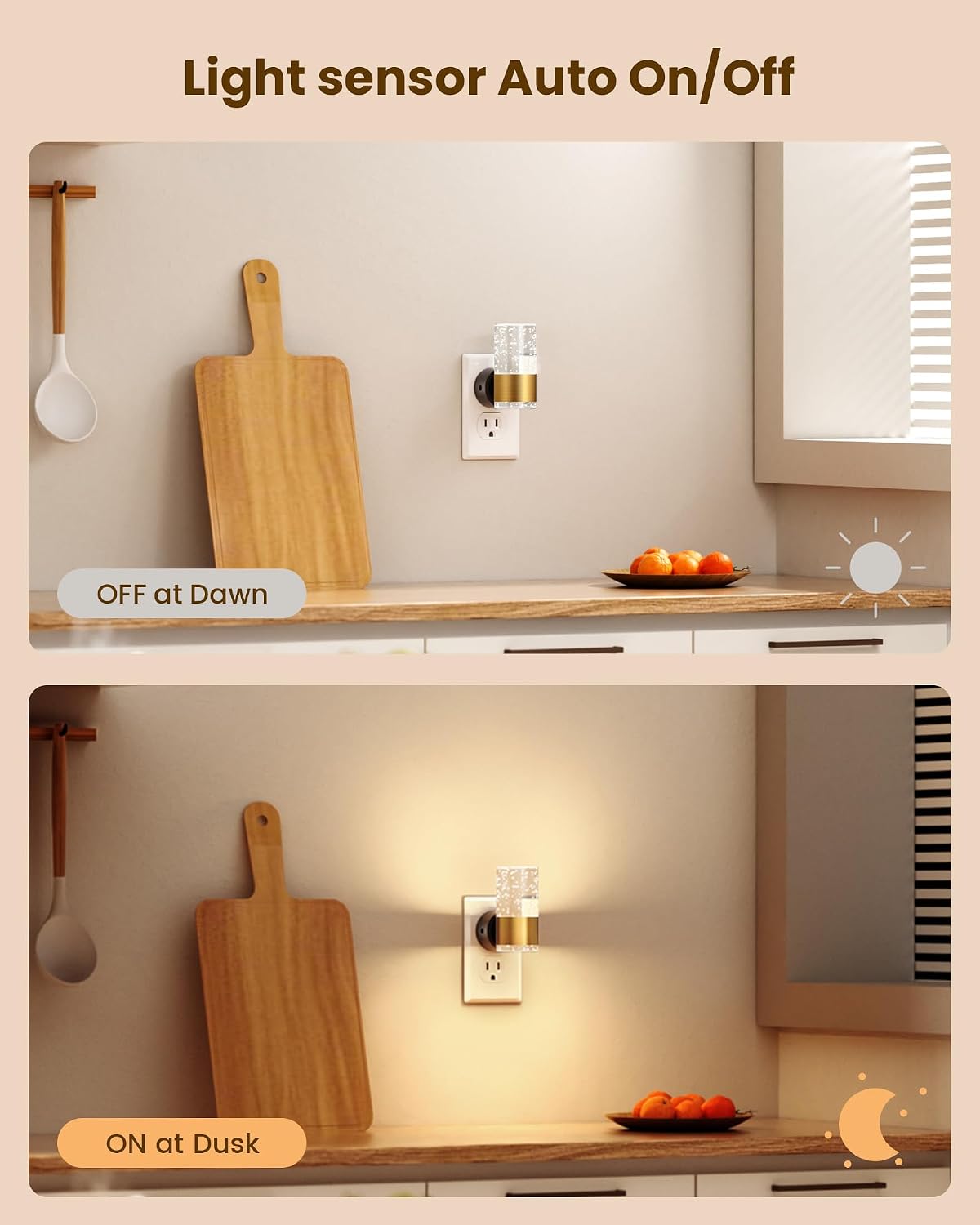 VOLISUN Night Lights Plug into Wall, Dimmable LED Night Light 3 CCT & 5 Brightness Levels, Acrylic Bubble Nightlight with Dusk to Dawn…