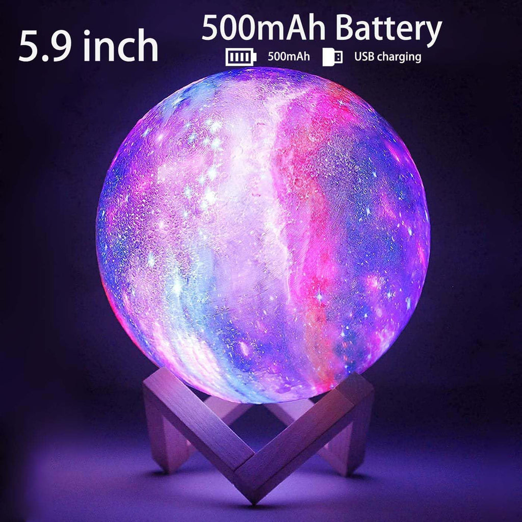 CPLA Galaxy Moon Lamp Upgrade 128 Colors, Birthday Gifts for Kids Girls Boys Teens Her, Remote & Touch Control, Diameter 5.9 inch