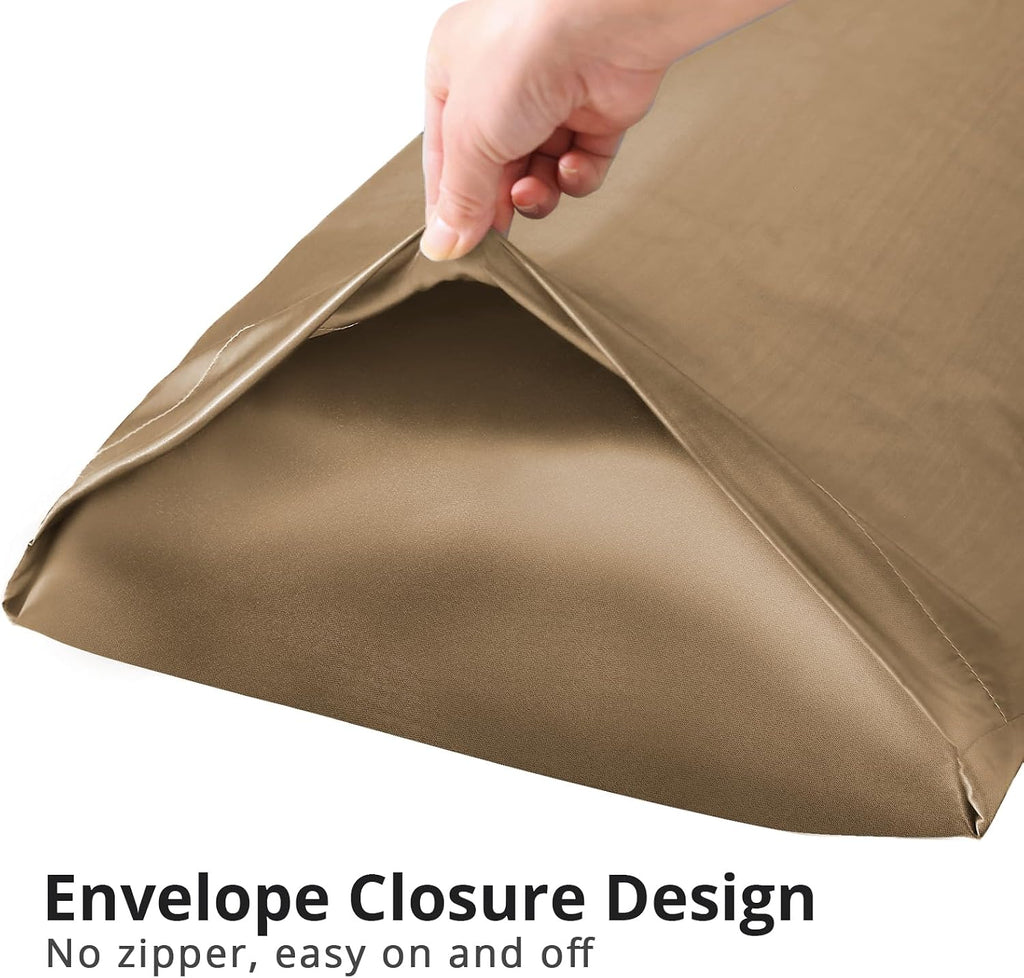 Huxmeyson Body Pillow with Satin Pillowcase, Body Pillow for Adults, Removable Cover, Brown(20"x54" 1 count