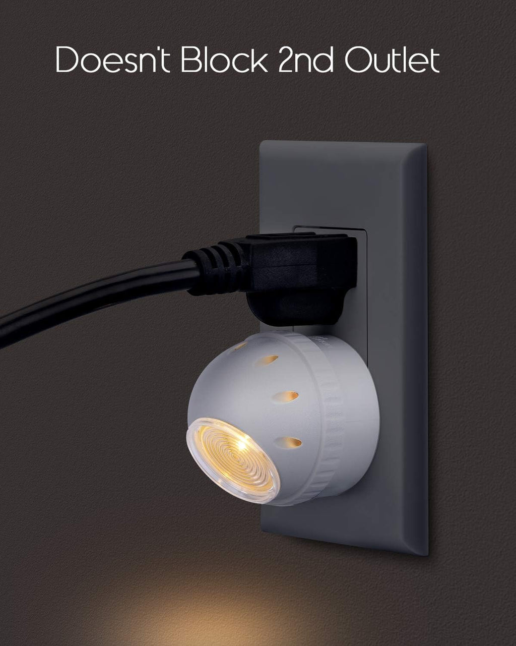 Emotionlite Plug-in Night Lights, Warm White LED Nightlight, 360° Rotation, Dusk to Dawn Sensor, Kids, Adult, Bedroom, Hallway…