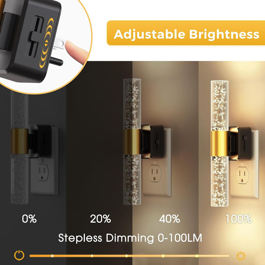 L LOHAS LED Rotating Night Light, Night Lights Plug into Wall, Auto Light Sensor Nightlight Dimmable 100LM, 3000K Soft Light, LED Acrylic…