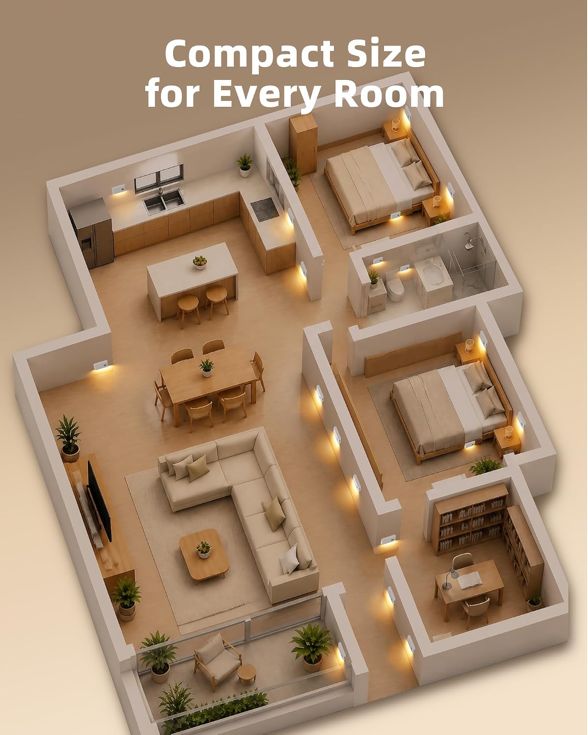 EZVALO Motion Sensor Stair Lights Indoor, Rechargeable Night Lights with Magnetic & Dimmable, Auto On/Off 3000K Soft White, Stick-On for…