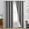 Yakamok 100% Blackout Curtain Panels 84 inches Cold and Light Blocking Drapes for Nursery, 2 Thick Layers Thermal Insulated Draperies (2 Pi…