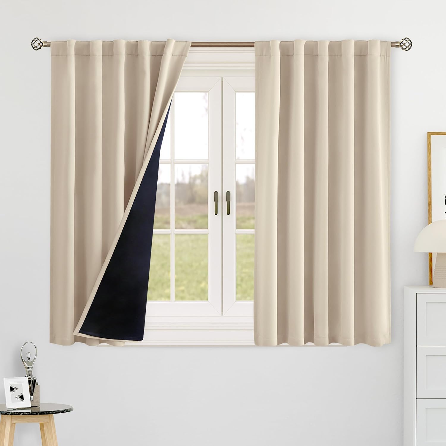 BGment Blackout Curtains 48 Inches Long, Privacy RV Draperies for Small Windows Thermal Insulated Room Darkening Rod Pocket and Back Tab…