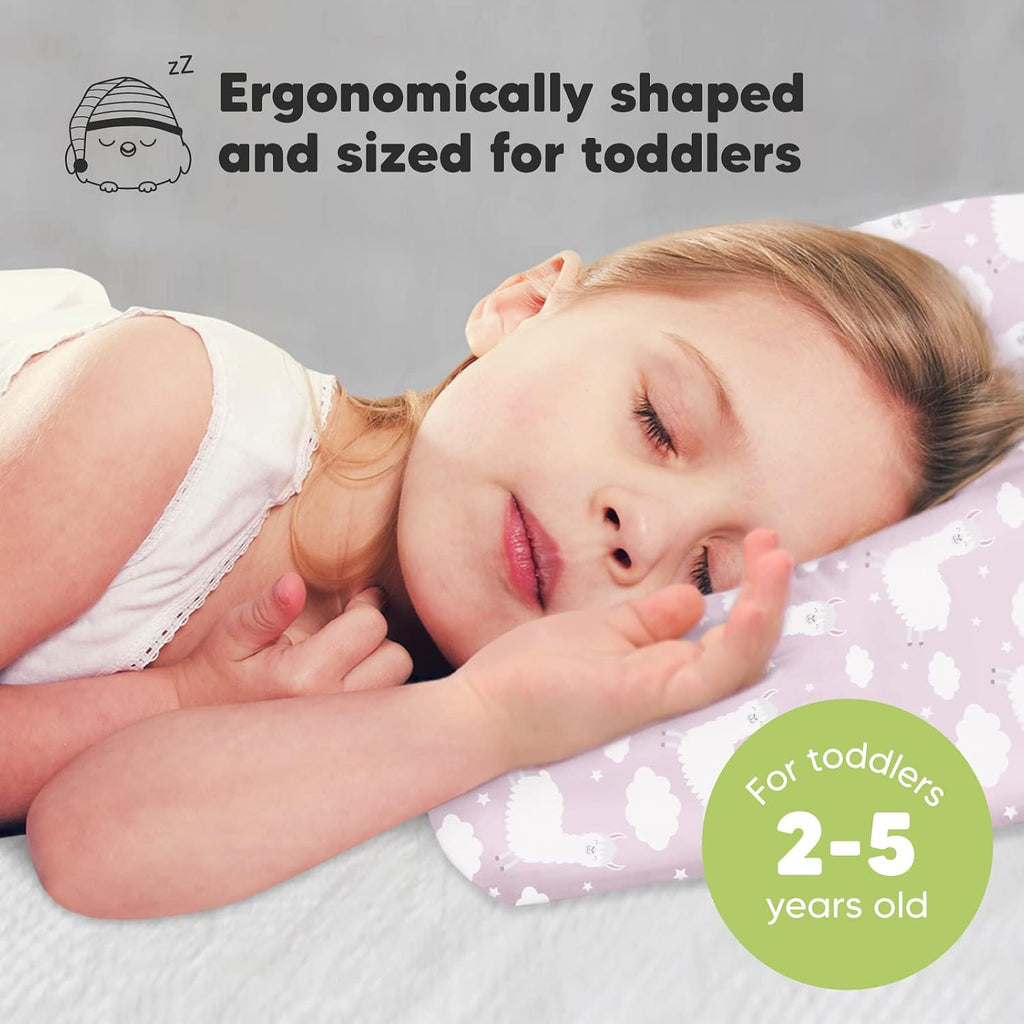 Toddler Pillow with Pillowcase - 13x18 My Little Dreamy Kids Travel Bed Pillows for Sleeping, Organic Cotton Small Pillowcase, Soft &…