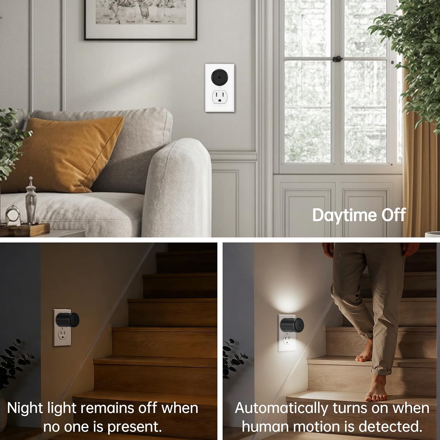 TSEXES LED Motion Sensor Night Lights, Plug-in Motion Activated Night Light,5000K Daylight, Bedroom, Hallway, Bedroom, Kitchen, Stairways…