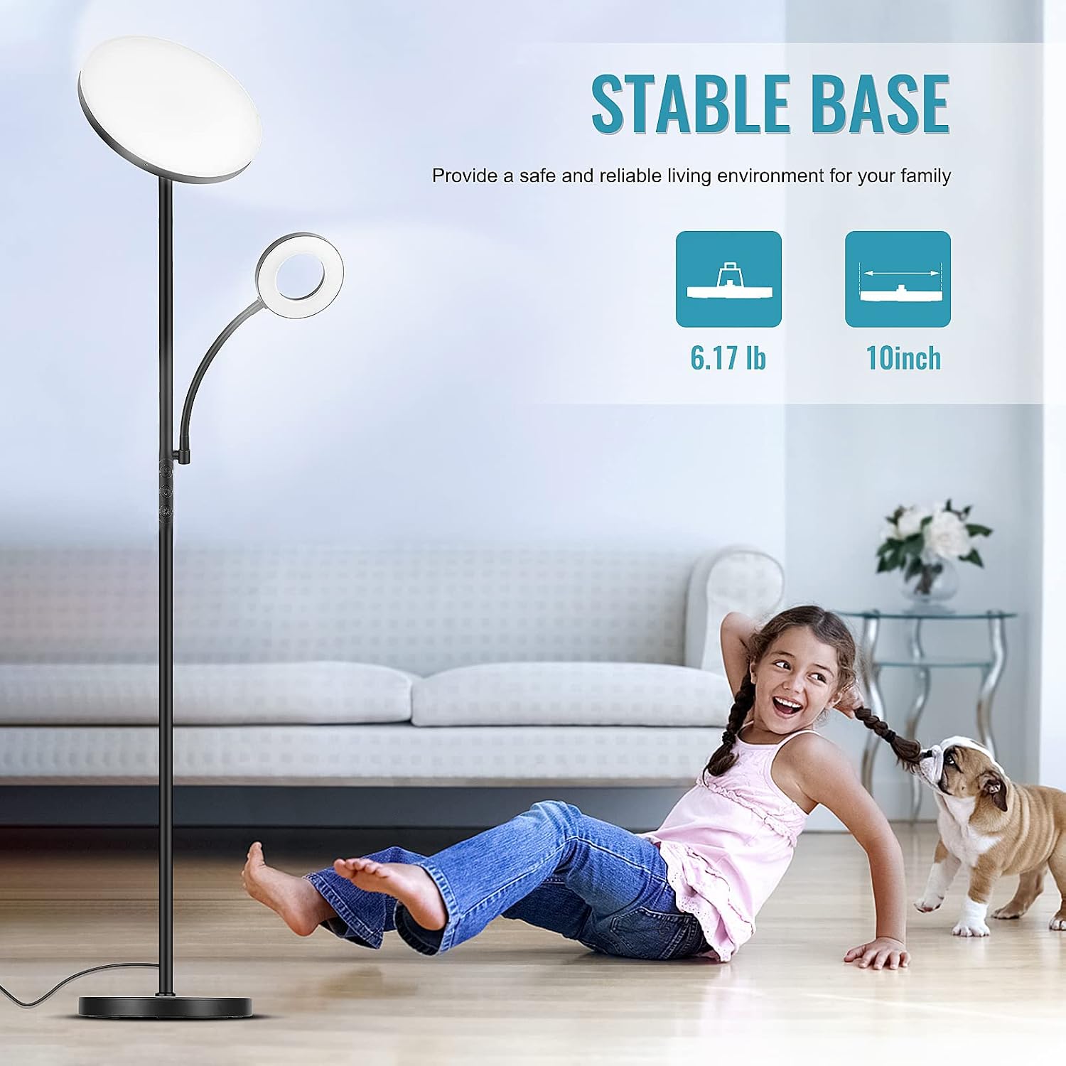 Marctronic Floor Lamp, Upgraded 42W 4000LM Super Bright LED Floor Lamp for Living Room Bedroom, Dimmable Standing Reading Floor Lamps with…