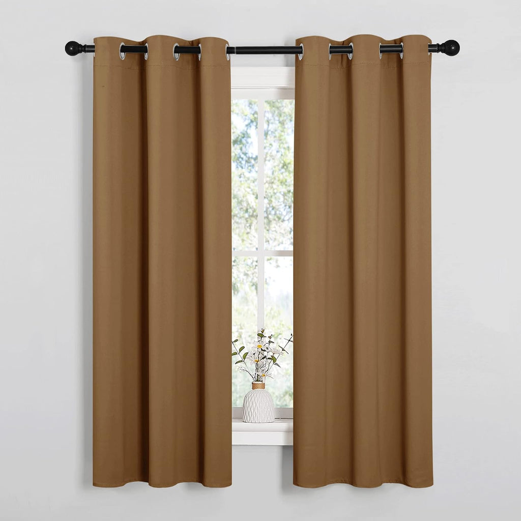 NICETOWN Sleek Blackout Curtains 63 inches Length for Small Windows, Noise Reducing and Block Draft Panels for Door Doorway Laundry…