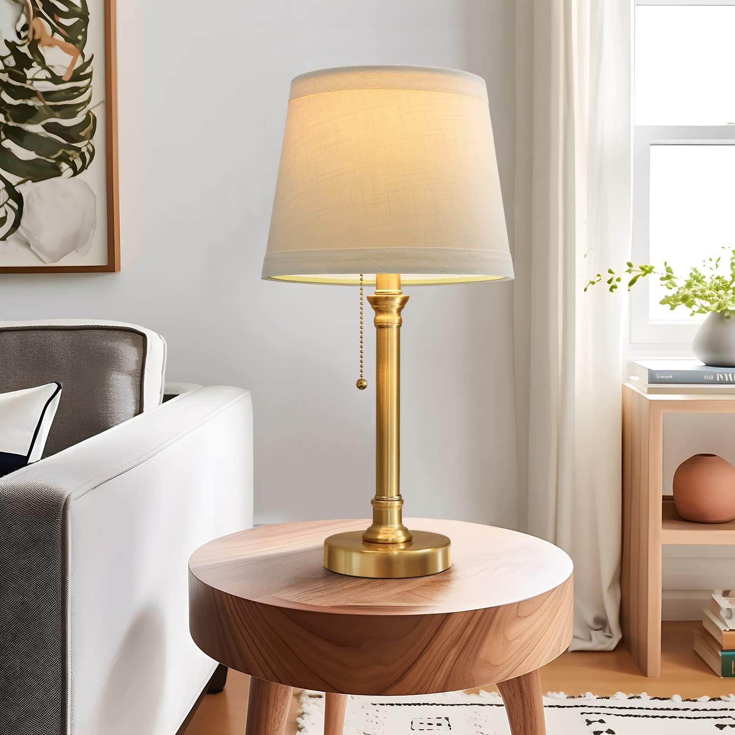 Oneach Modern Gold Brass Table Lamp Set of 2 for Bedroom Living Room 19.5'' Traditional Bedside Desk Nightstand Buffet Candlestick Samll…
