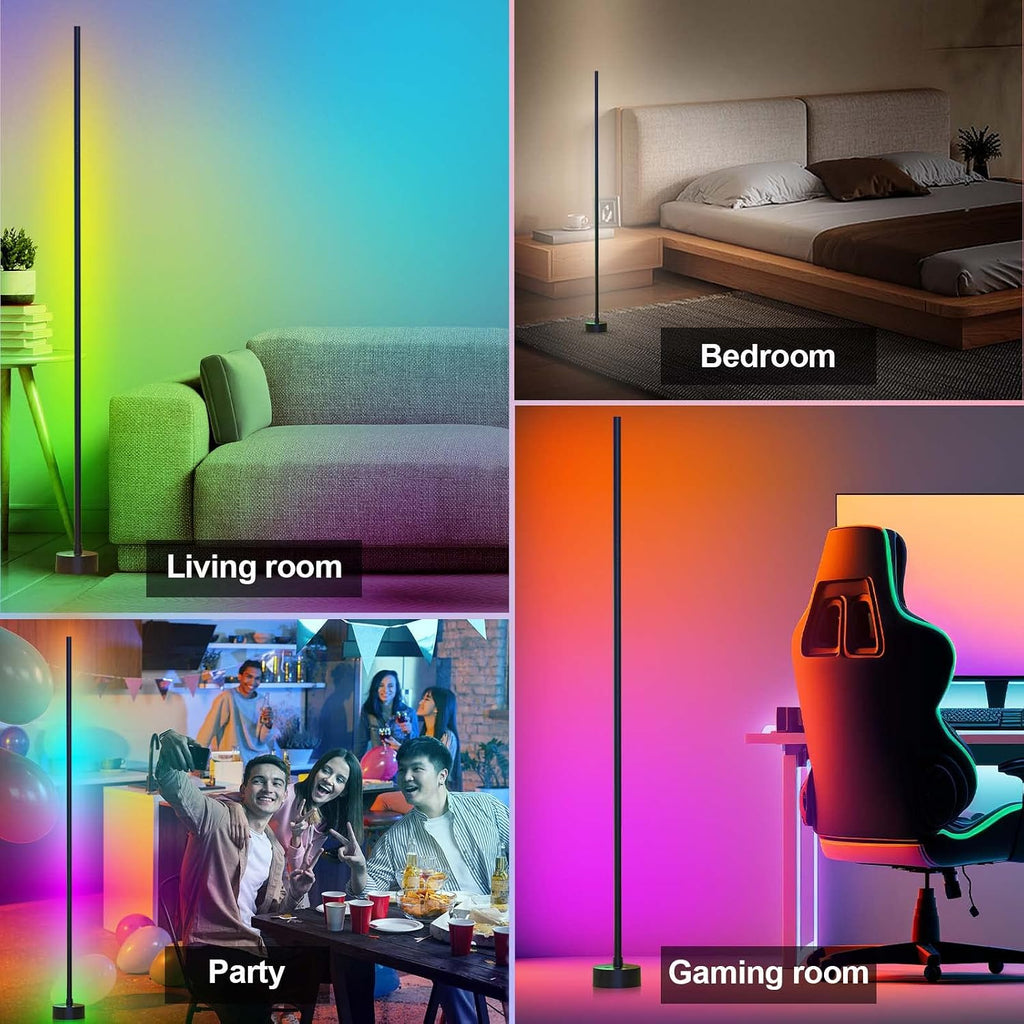 Miortior Corner Floor Lamp, 2 Pack LED Corner Lamp with App/Remote/Button Control, Smart RGB Floor Lamp with 16 Million DIY Colors & 68+…