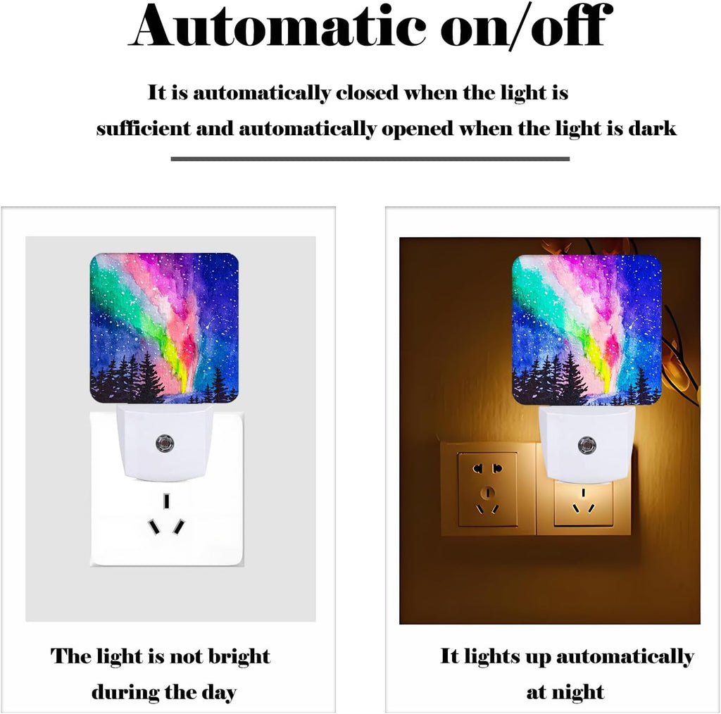 Northern Lights Night Light, Plug-in Nightlights Auto Sensor Night Lamp Dusk to Dawn Lamp Home Decor for Nursery Children Girls Boys