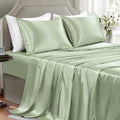 Golal Satin Sheets Queen Size - 4 Pieces Luxury Silky Soft Bed Sheets, Wrinkle-Free Sage Green Satin Silk Sheet Set with 1 Deep Pocket Fitt…