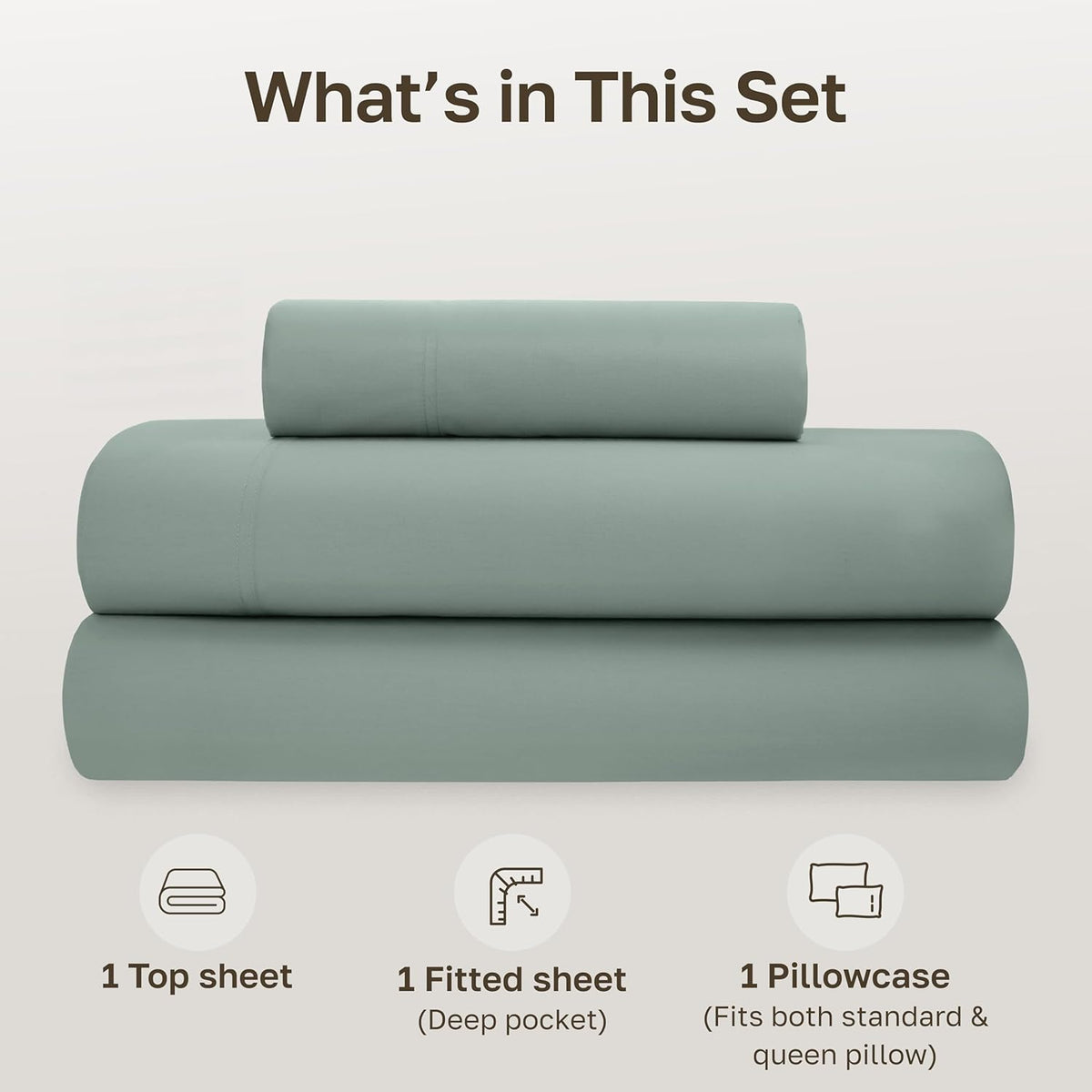 CaliforniaDesignDen California Design Den Twin Bed Sheets Set - Soft 100% Organic Cotton Percale Sheets, Crisp and Cool, Deep Pockets with…