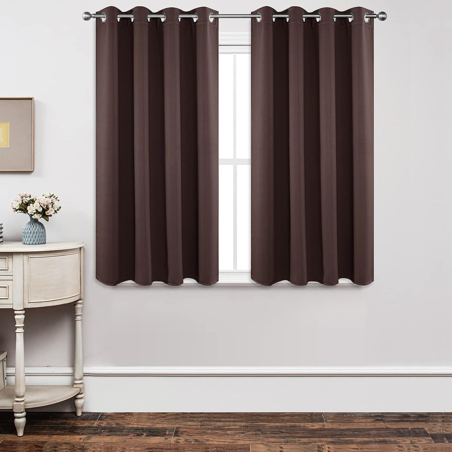 Joydeco Blackout Curtains 54 Inch Length, Thermal Insulated Long Curtains& Drapes 2 Burg, Room Darkening Grommet Curtains for Living Room B…