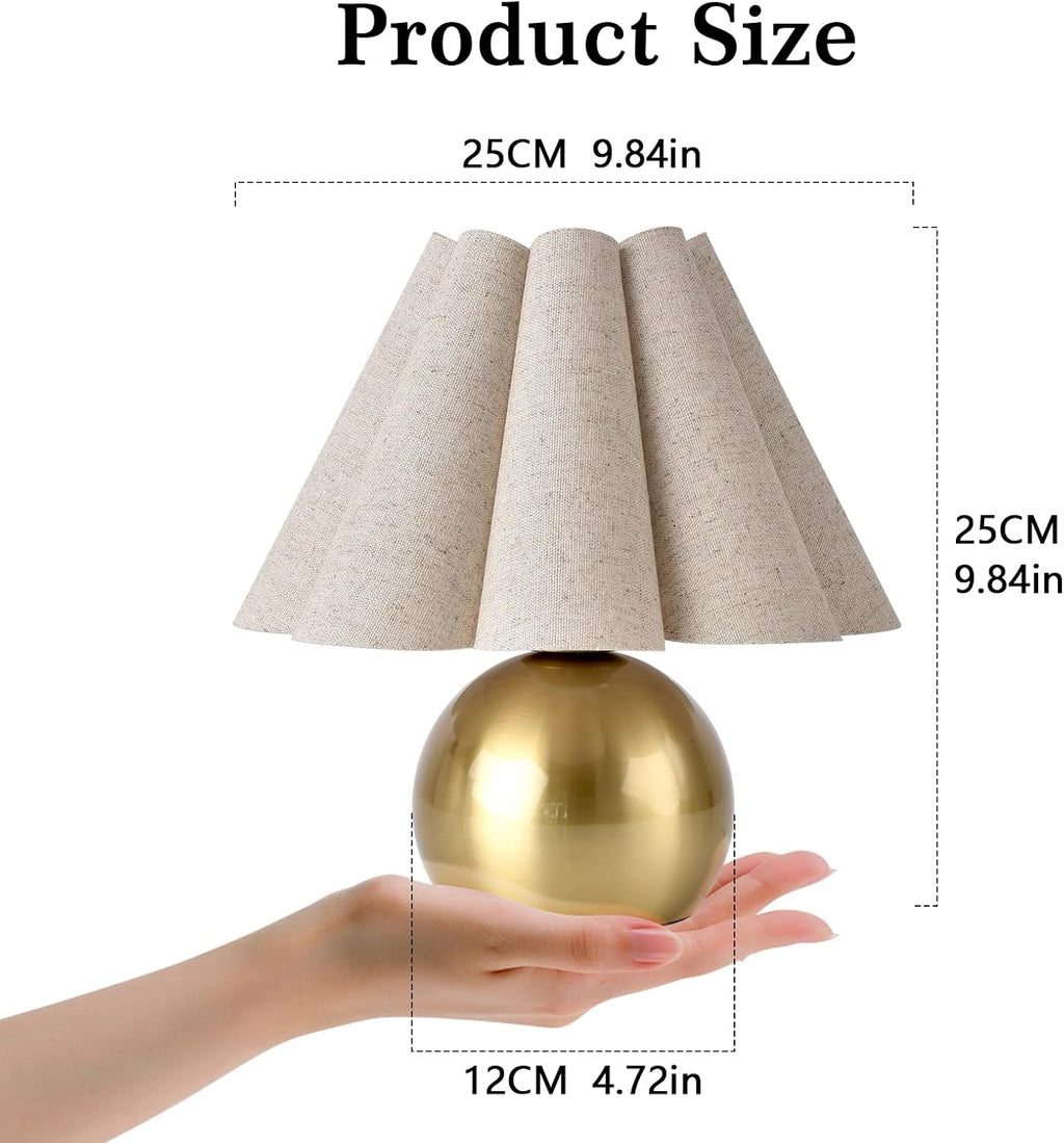 Gold Small Touch Control Table Lamp for Bedroom, Brass Gold Bedside Lamps for Nightstand, Cute Mini Small Table Lamps for Small Spaces…