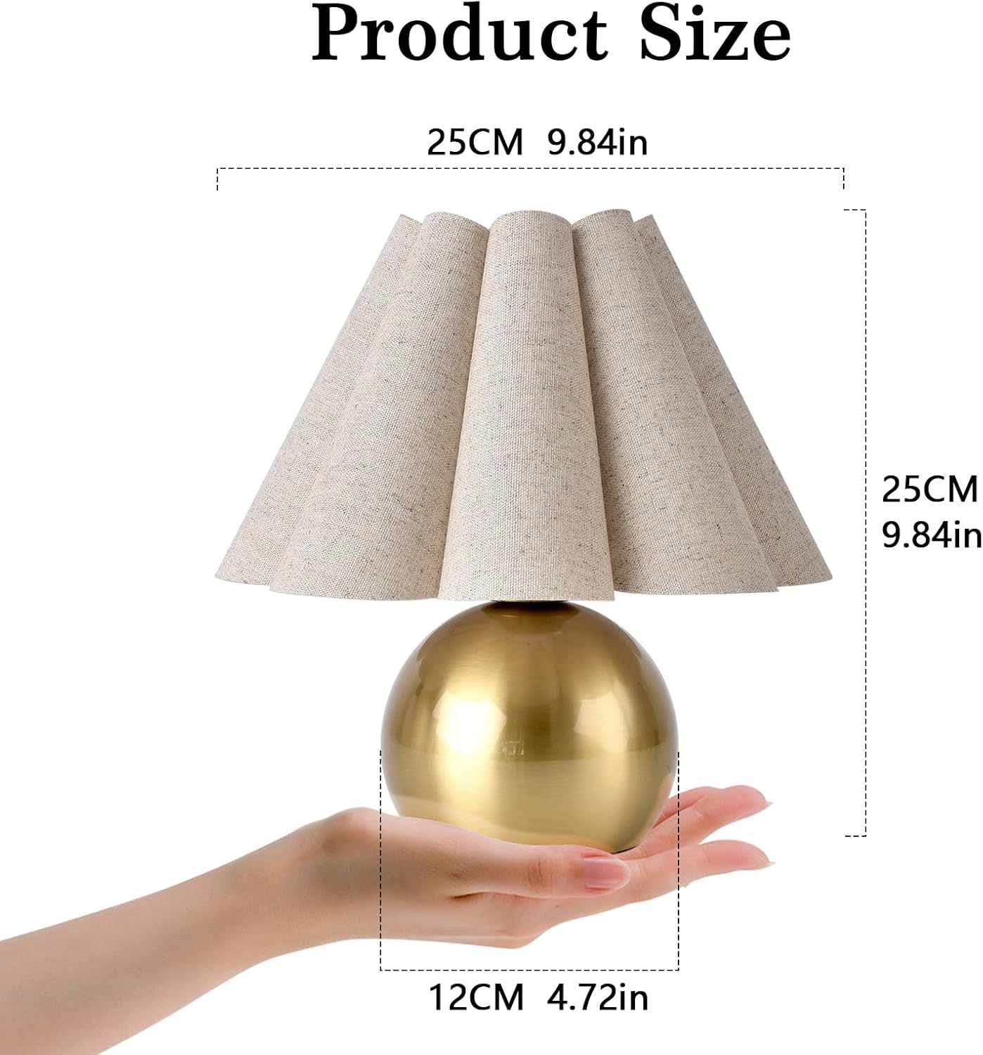 Gold Small Touch Control Table Lamp for Bedroom, Brass Gold Bedside Lamps for Nightstand, Cute Mini Small Table Lamps for Small Spaces…