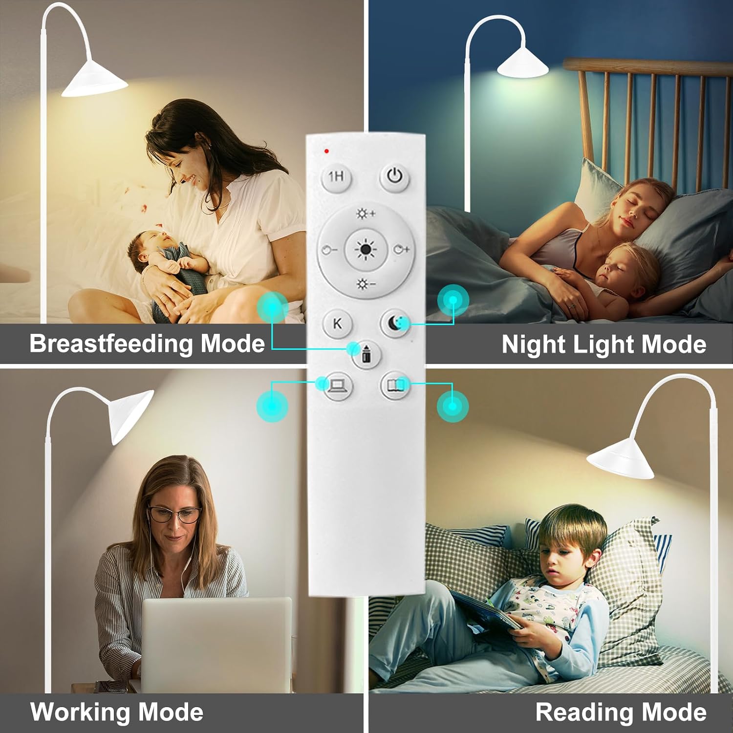 mukuxin LED Floor Lamp, 18W Floor Lamp with Remote & Touch Control, 2700K-6500K Adjustable Eye Caring Standing Light for Living Room…
