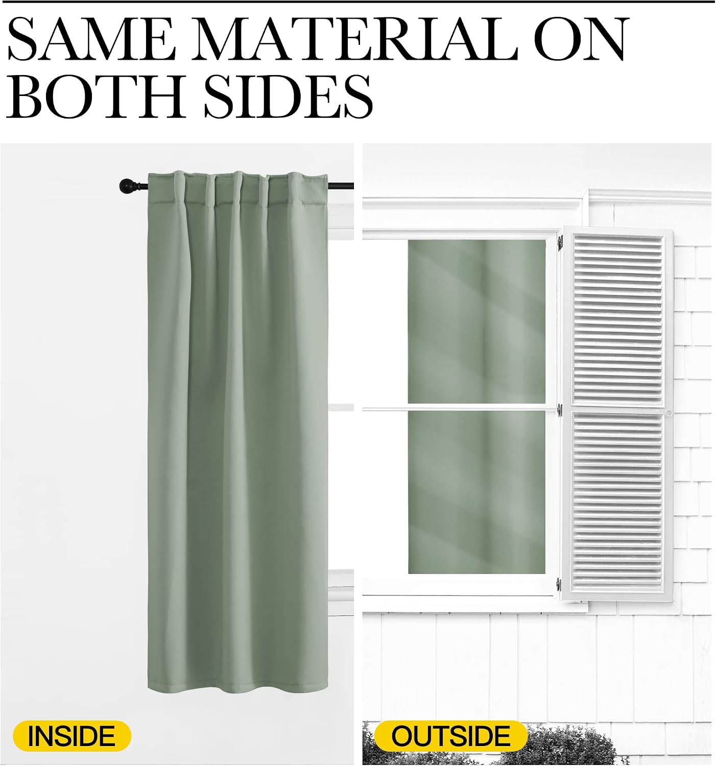 Nicetown Insulated Room Darkening Curtain Panels - (Greyish Green Color) W52 x L54, 2 Pieces, Room Darkening Window Treatment Drape Panel 2…