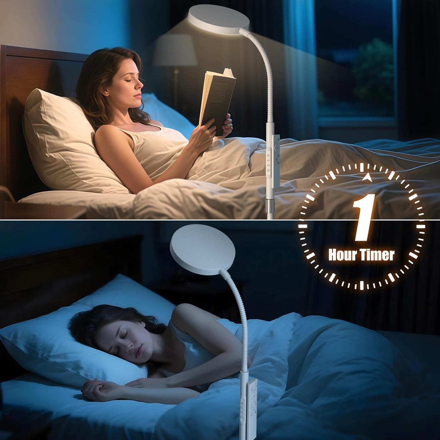 Pacovy Floor Lamp, Adjustable Height Floor Lamps for Living Room Bedroom, 252 LED Super Bright Standing Lamp Remote Control, Dimmable Goose…
