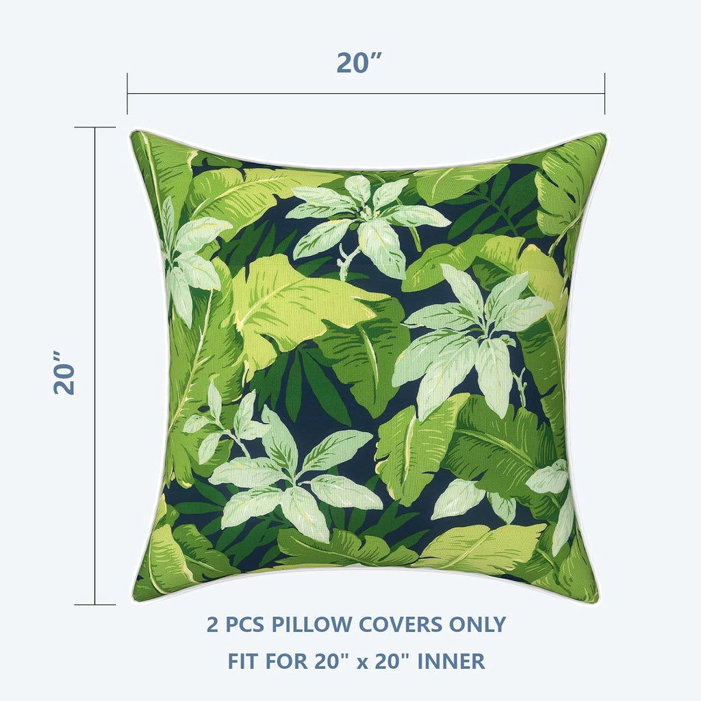 LVTXIII Set of 2 Patio Throw Pillows Covers Waterproof 20x20 Fade Resistant Outdoor Throw Pillow Case, Fluffy Decorative Garden Toss…