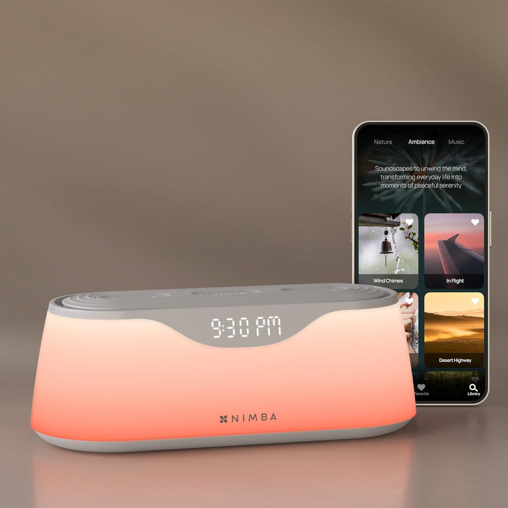 Nimba OFLO Sunrise Alarm Clock with 35 Expertly Tuned Soundscapes & 6 Natural Light Modes - Light relaxation Wake-Up Clock for Heavy…