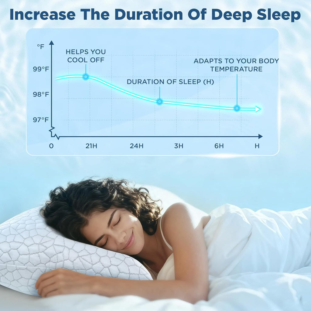 Supamodern Cooling Bed Pillows for Sleeping 1 Pack Shredded Memory Foam Pillows Adjustable Cool Pillow 1 Pack white