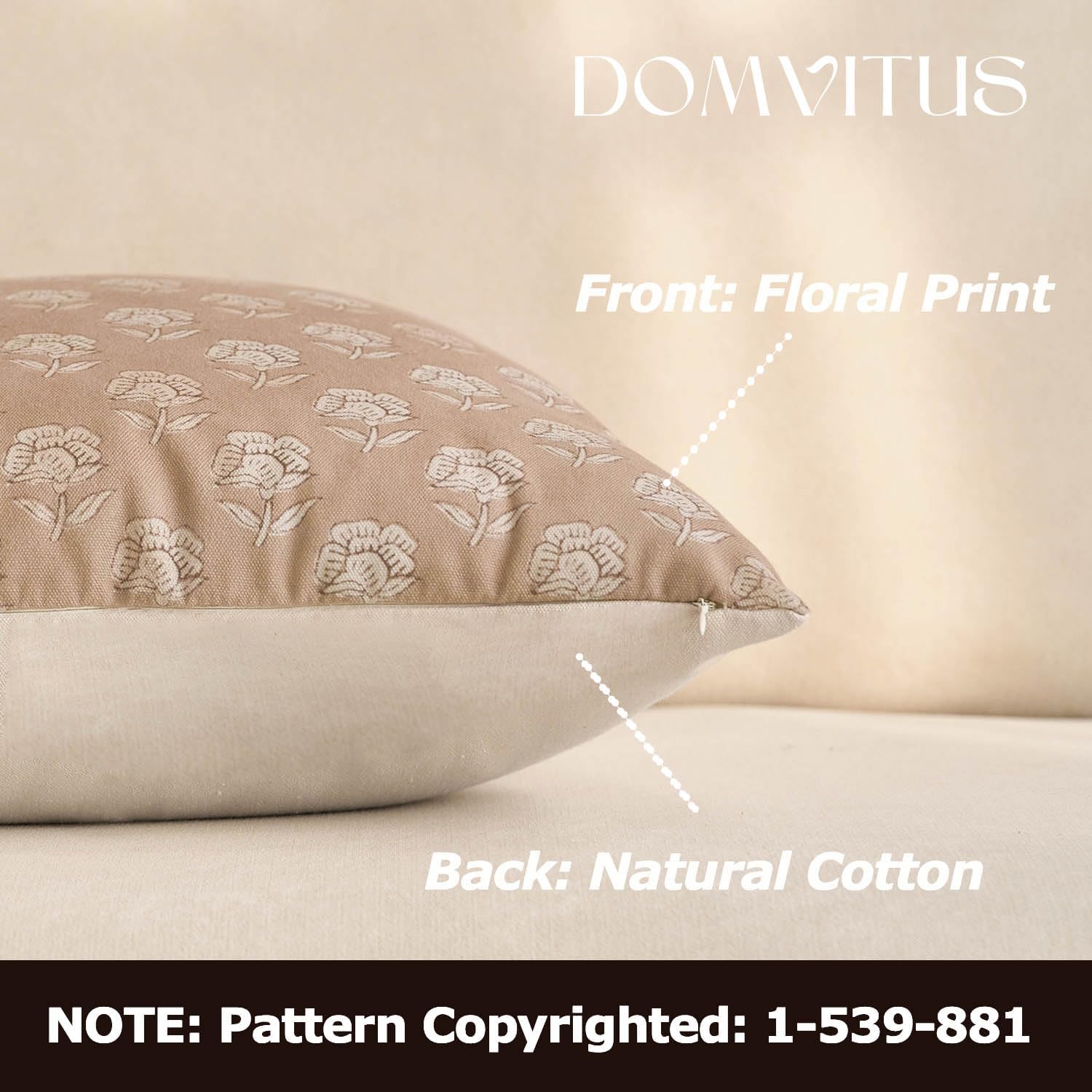 Domvitus Floral Pillow Covers 24x24 Throw Pillow Covers Decorative Farmhouse Block Floral Print Vintage Pillow Cover for Living Room Couch…