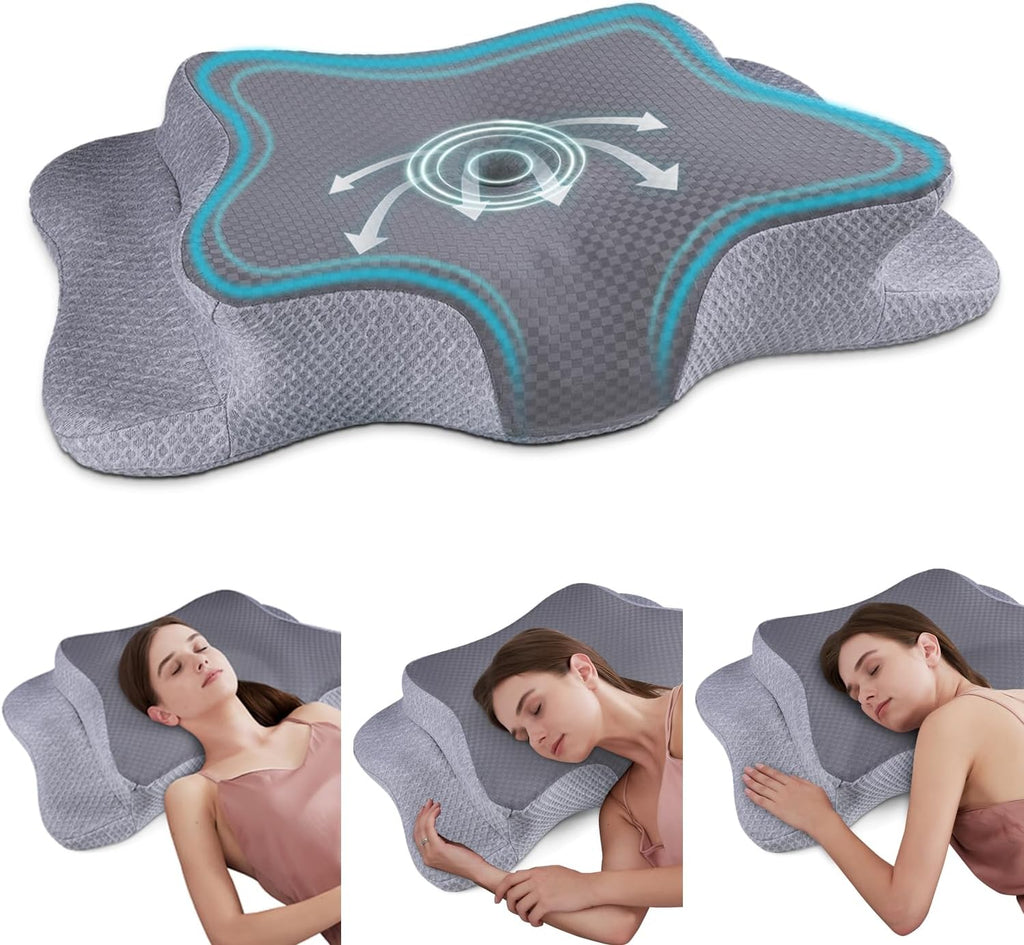 CHxxy Cervical Neck Pillow for Sleeping, Memory Foam Pillows, Ergonomic Side Sleeper Pillows, Orthopedic Neck Support Pillow for Back Stoma…