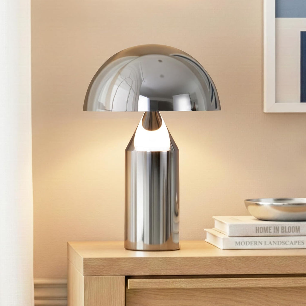 Brightech Venus 14" Globe Table Lamp – Modern Mid-Century Lamp with Golden Metal Shade – Nightstand, Bedside, Desk & Accent Table…
