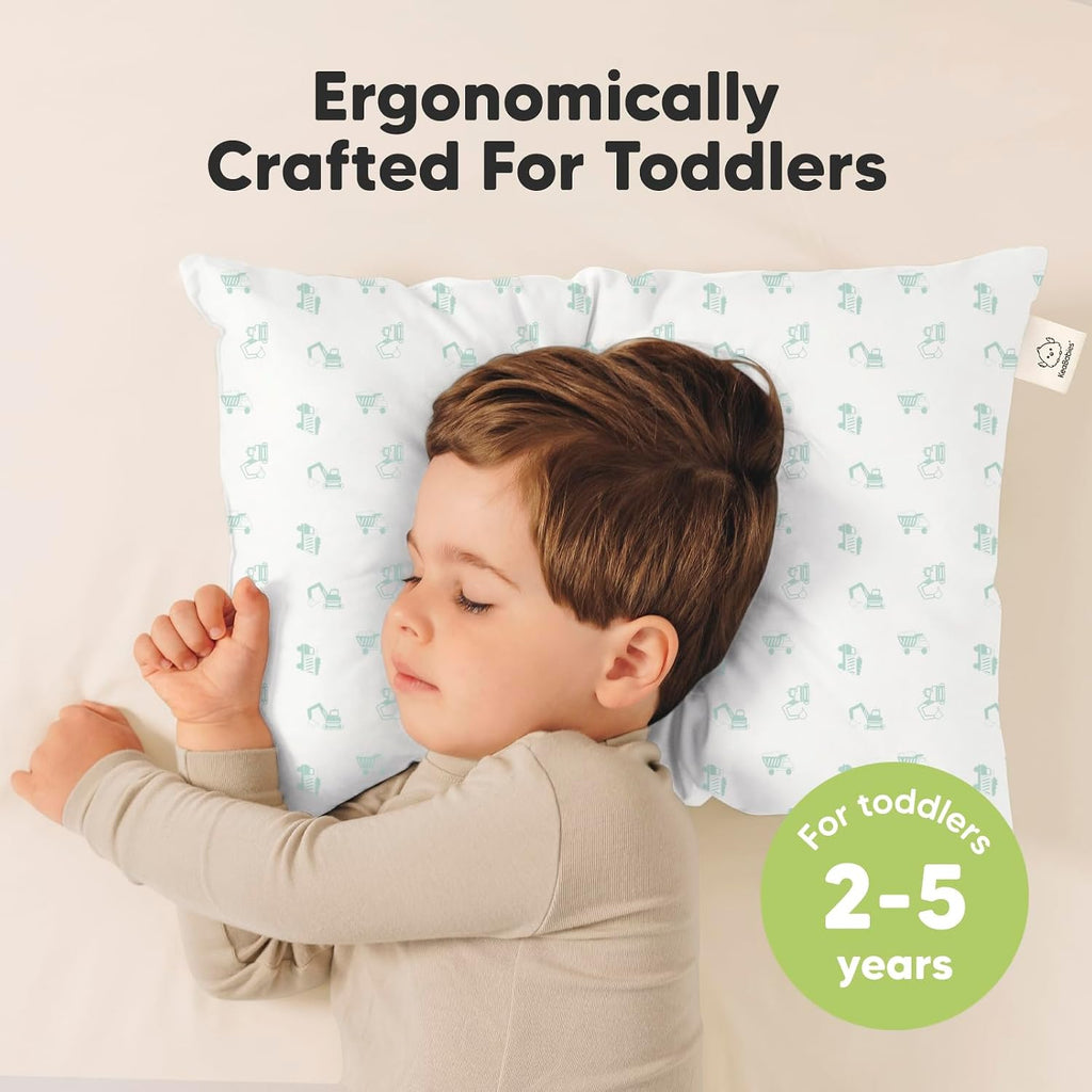 KeaBabies 2-Pack Toddler Pillows 2 Year Old to 5-13x18 Soft Organic Cotton Kids Pillow for Sleeping, Travel, School, Daycare, Nap…