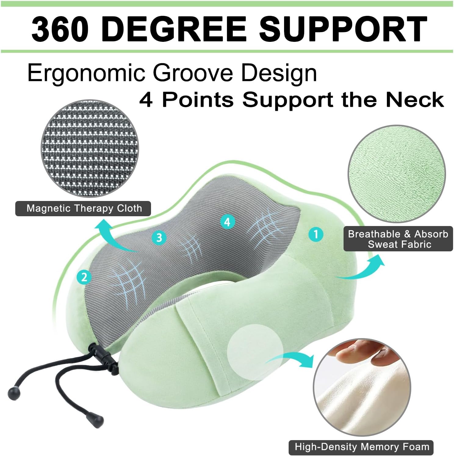 urnexttour Travel Pillow and Blanket Set Neck Pillows Soft Blankets with Sleep Mask Travel Essentials for Airplane Car Memory Foam Sage…