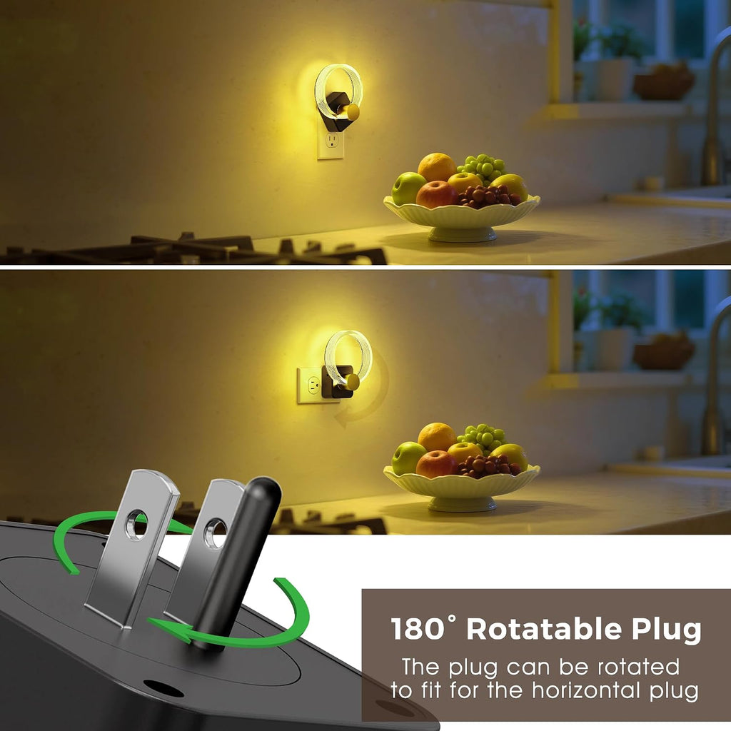 L LOHAS LED Night Lights Plug into Wall, Changing RGB Night Light with Dusk to Dawn Sensor, 180° Rotatable Acrylic Nightlight Plug in…