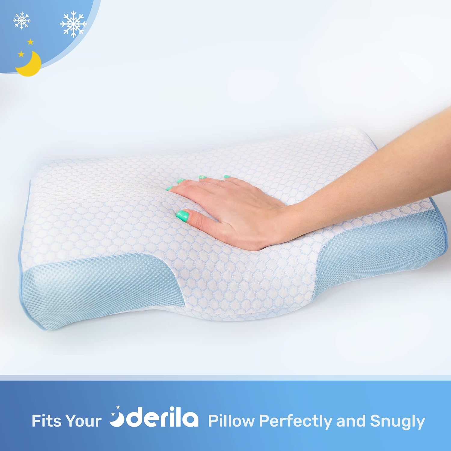 Derila | MemoryFoamPillow Derila Cooling Pillowcase Optimal Temperature Control for Your Derila Memory Foam Pillow for Perfect Sleep. Quali…