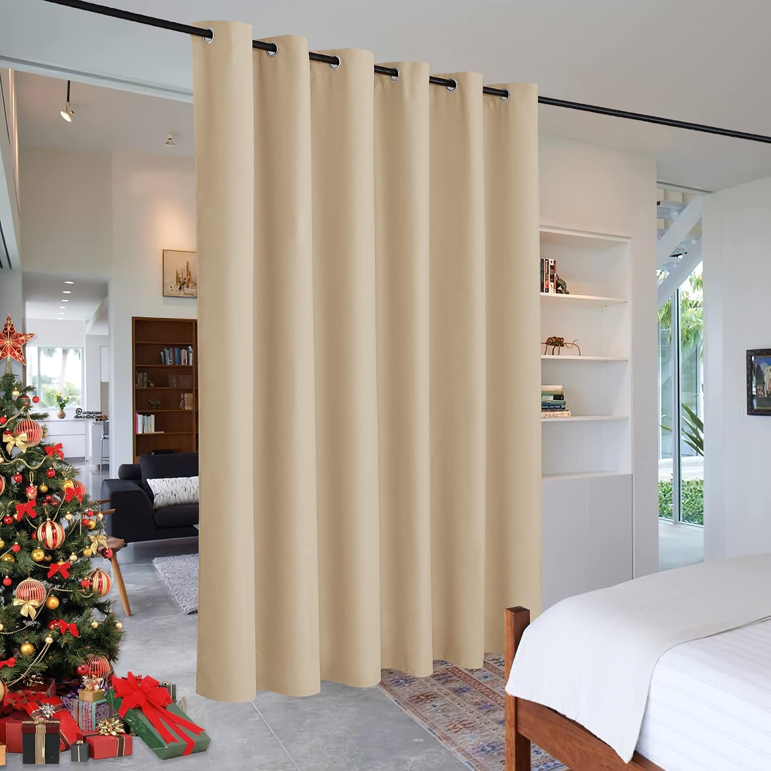 RYB HOME Blackout Vertical Blind - Large Room Divider Curtain Noise Barrier Privacy Energy Efficiency Drape for Patio Sliding Glass Door…