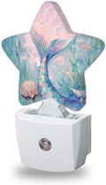 Cute Mermaid Tail Night Lights Plug Into Wall, Seashell Dusk to Dawn Light Sensor Night Light for Kids, Energy Efficient Sleep Friendly…