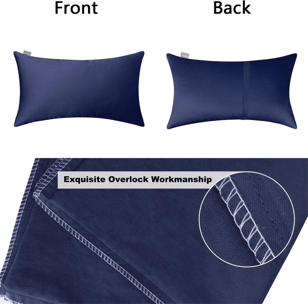 Thmyo 4-Pack 100% Cotton Lumbar Comfortable Solid Decorative Throw Pillow Case Rectangle Cushion Cover Sublimation Blank Pillow Covers Hall…