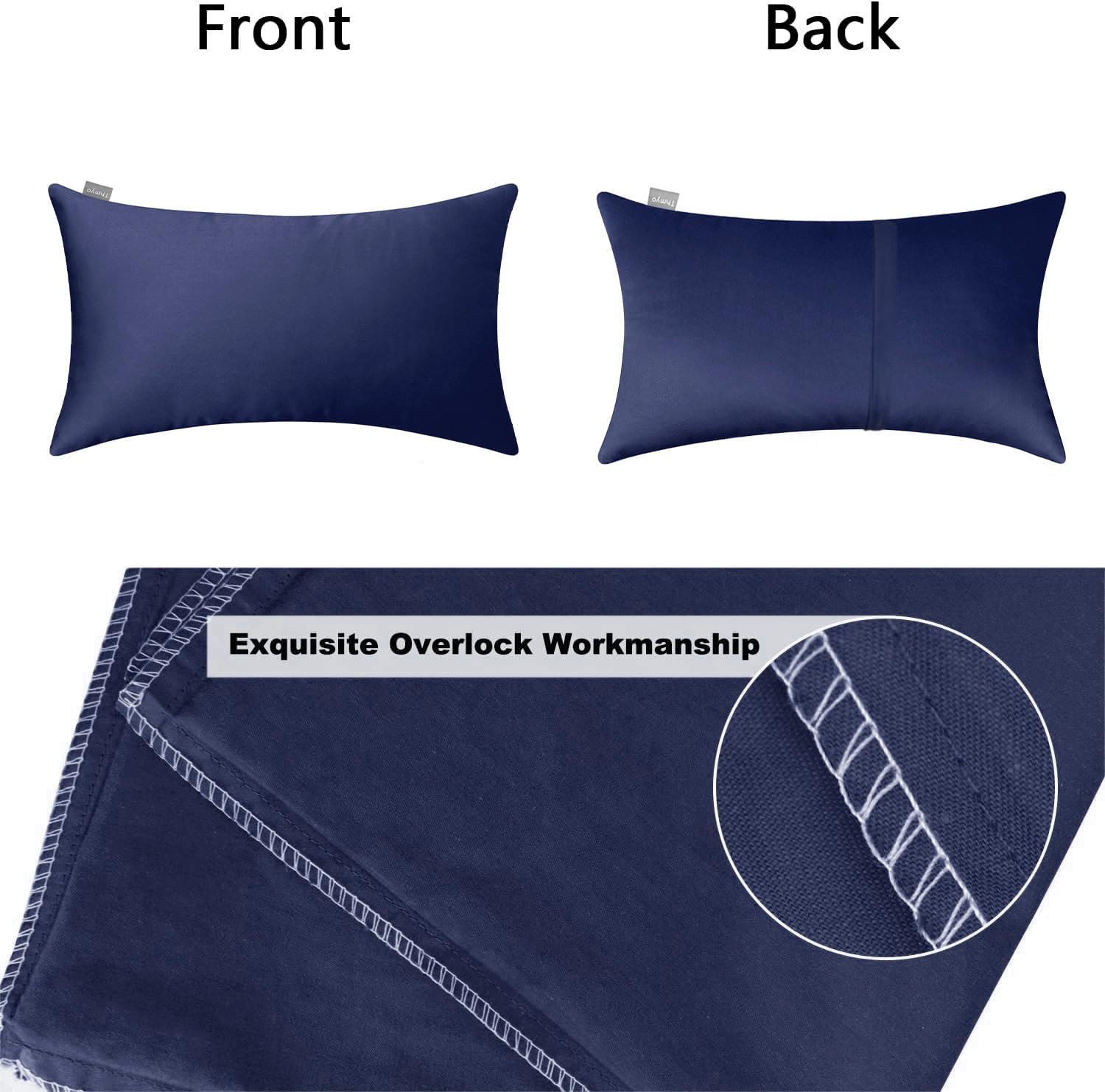 Thmyo 4-Pack 100% Cotton Lumbar Comfortable Solid Decorative Throw Pillow Case Rectangle Cushion Cover Sublimation Blank Pillow Covers Hall…