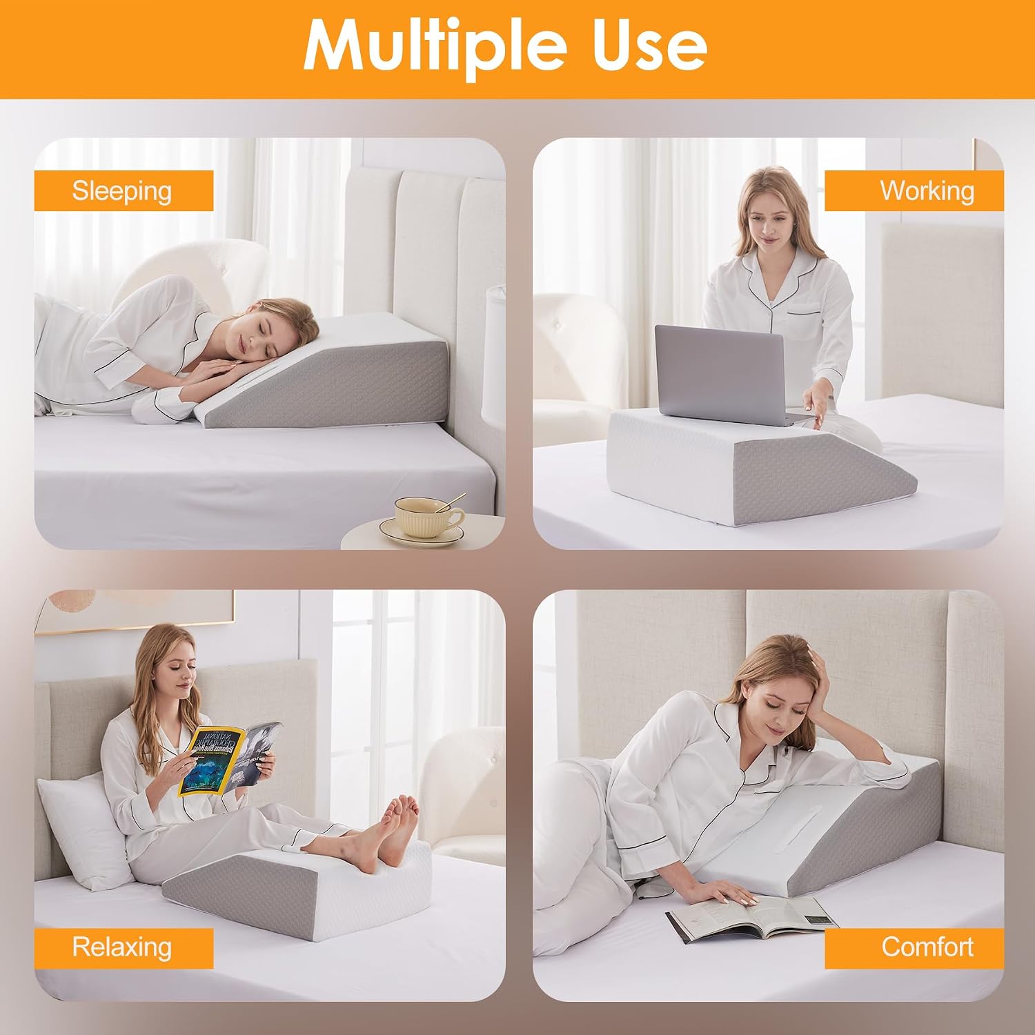 Ruqmuis Leg Elevation Pillow for After Surgery, 10inch Foam Leg Elevating Pillow for Swelling and Blood Circulation, Leg Wedge Pillow for S…
